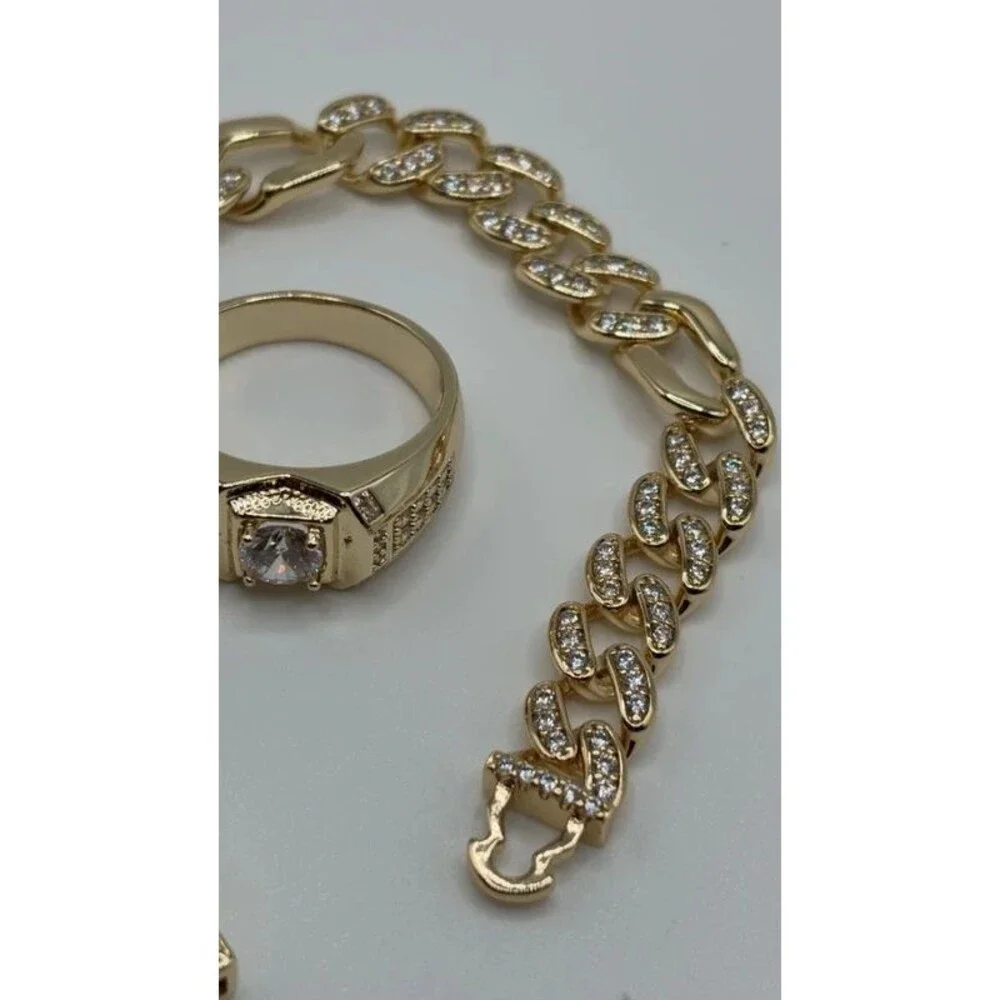Conjunto pulcera anillos para hombre
